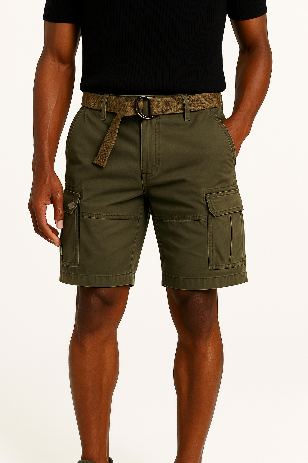 Cargo Bermuda Shorts with Belt