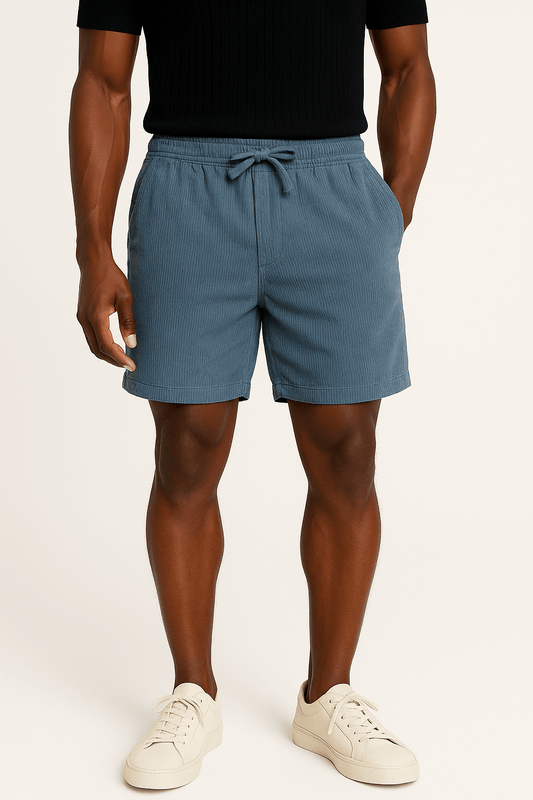 Light Blue Corduroy Bermuda Shorts