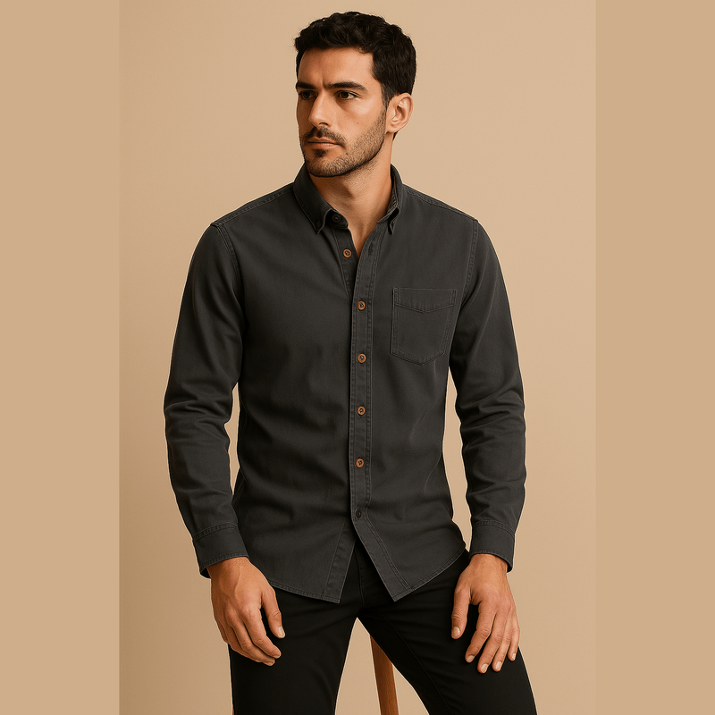 Men's Minimalist Stand Collar Shirt