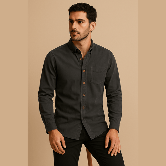 Men's Minimalist Stand Collar Shirt