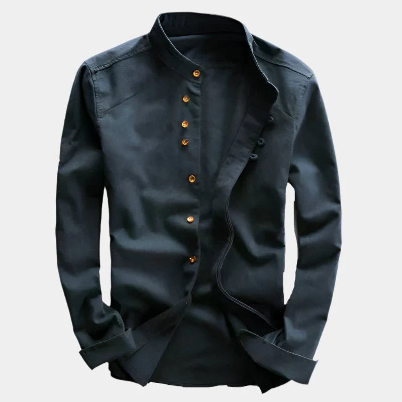 Men's Minimalist Stand Collar Shirt