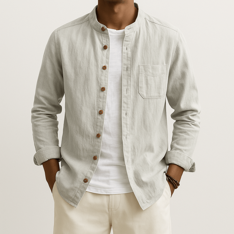 Men's Minimalist Stand Collar Shirt