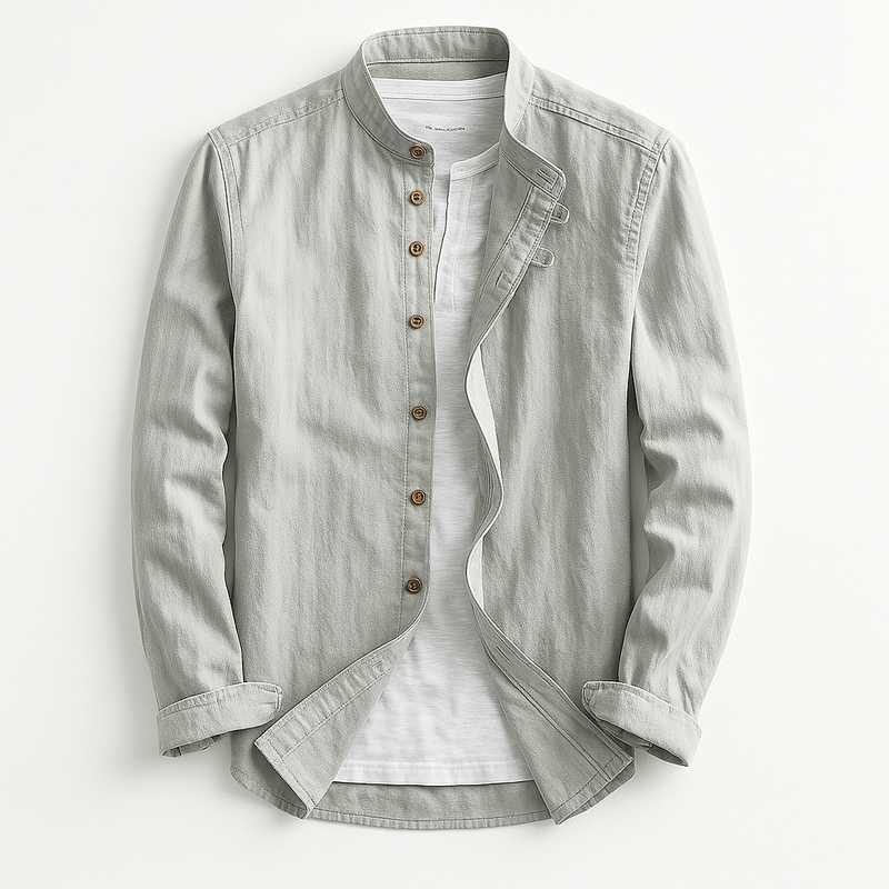 Men's Minimalist Stand Collar Shirt