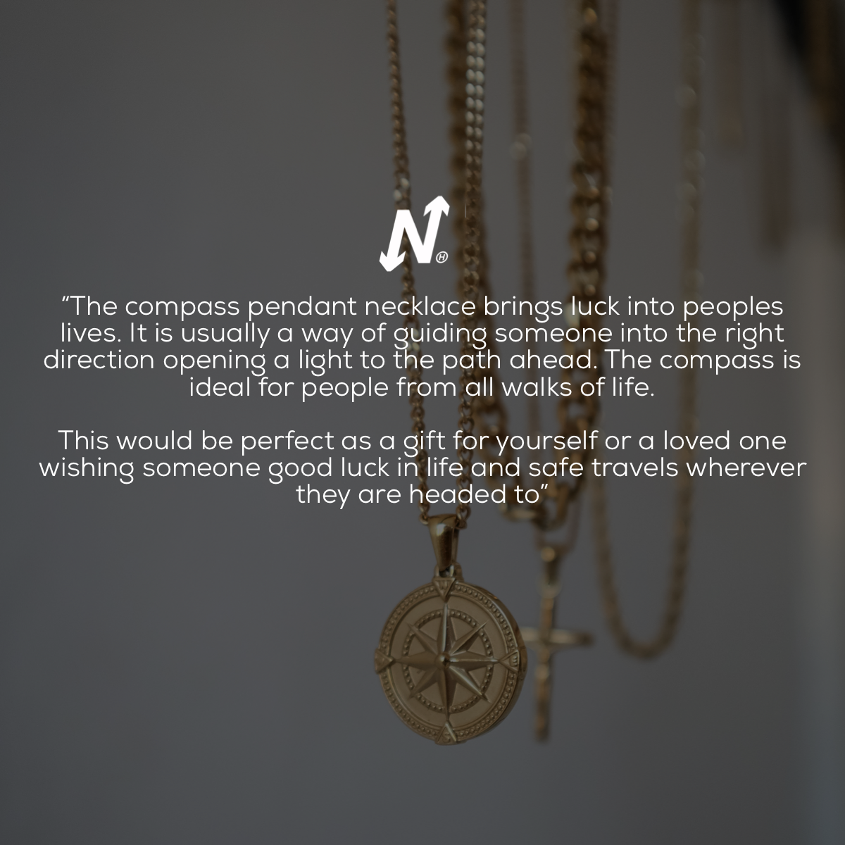Silver Compass Pendant Necklace