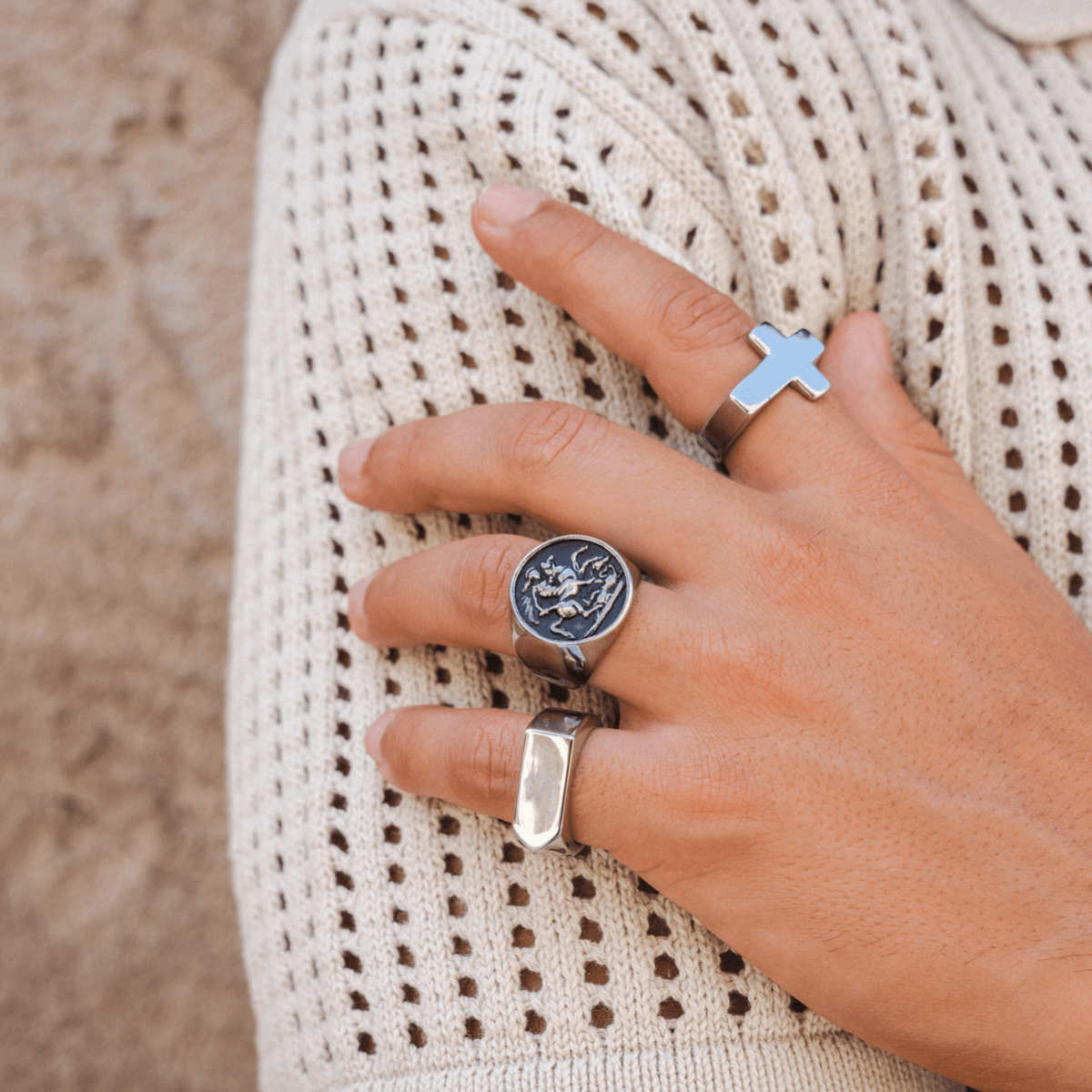 Silver Cross Ring