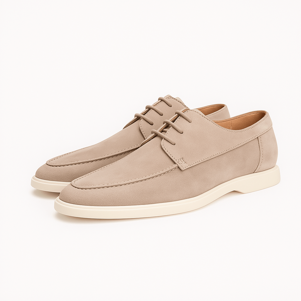 Minimalist Lace-Up Suede Moccasins