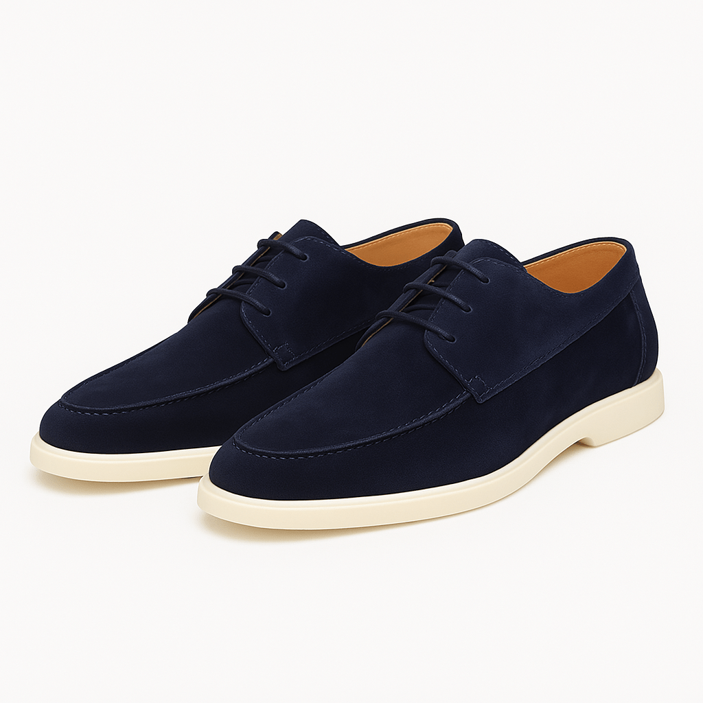 Minimalist Lace-Up Suede Moccasins