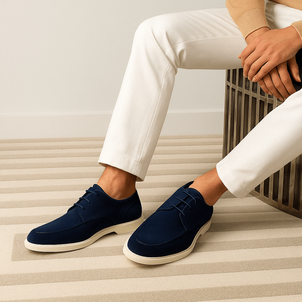 Minimalist Lace-Up Suede Moccasins
